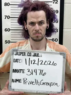 Booking photo from Jasper County, Iowa