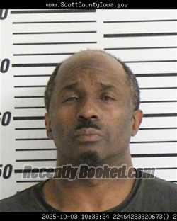 Booking photo from Scott County, Iowa