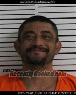 Booking photo from Scott County, Iowa