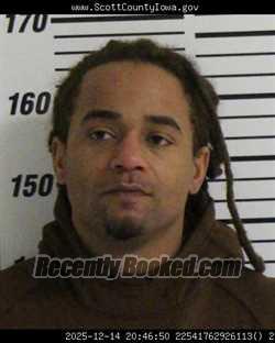 Booking photo from Scott County, Iowa