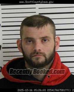 Booking photo from Scott County, Iowa