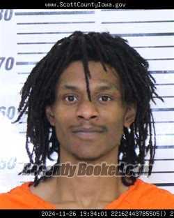 Booking photo from Scott County, Iowa