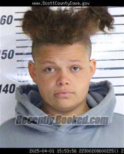 Booking photo from Scott County, Iowa