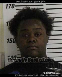 Booking photo from Scott County, Iowa
