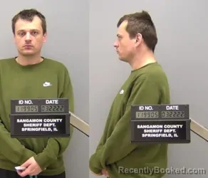 Booking photo from Sangamon County, Illinois