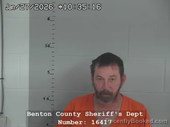 Booking photo from Benton County, Indiana