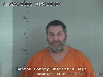 Booking photo from Benton County, Indiana