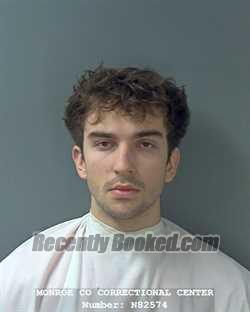 Booking photo from Monroe County, Indiana