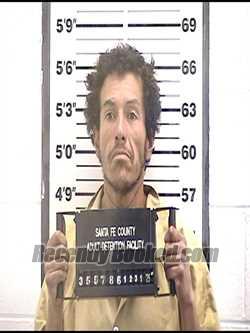 Booking photo from Santa Fe County, New Mexico