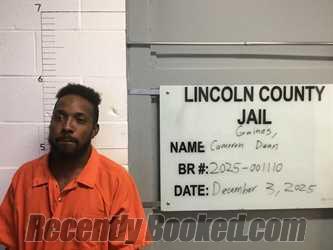 Booking photo from Lincoln County, Oklahoma