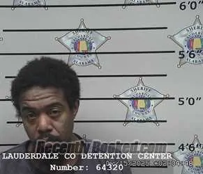 Booking photo from Lauderdale County, Alabama